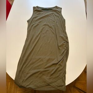 Olive Green Women's Ruched Dress